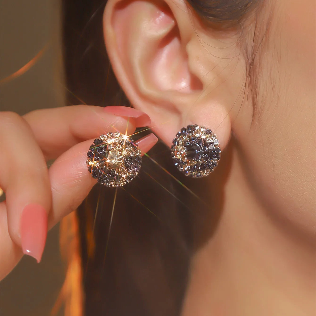 Women Fashion Shiny Rhinestone Big Drop Dangle Earrings Maxi Evening Dress Statement Earrings Accessories Wedding Bride Jewelry