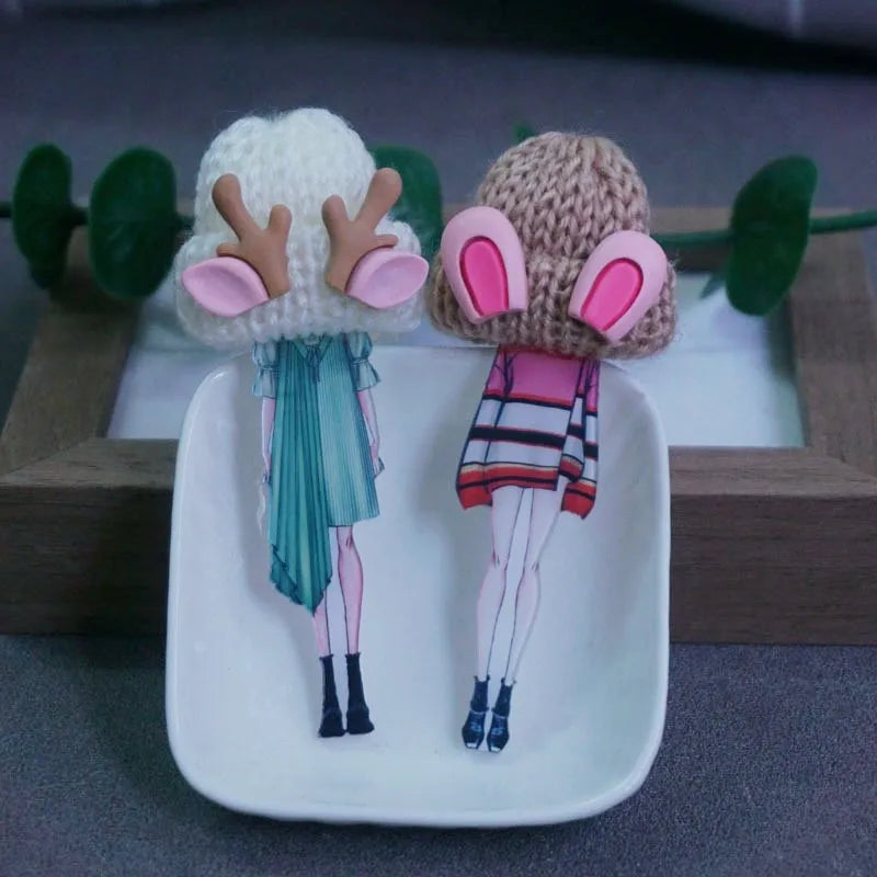 Cute Brooch For Woman Lady Acrylic Brooch Pins Suit Dress Clothing Accessories Christmas Gifts