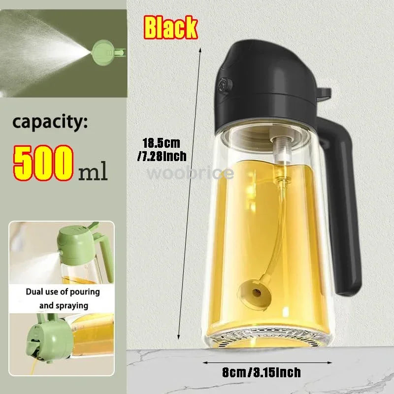 Glass Oil Spray Bottle Kitchen Oil Spray for Cooking Anti-leakage Olive Oil Storage Bottle for BBQ Salad Steak Kitchen Supplies
