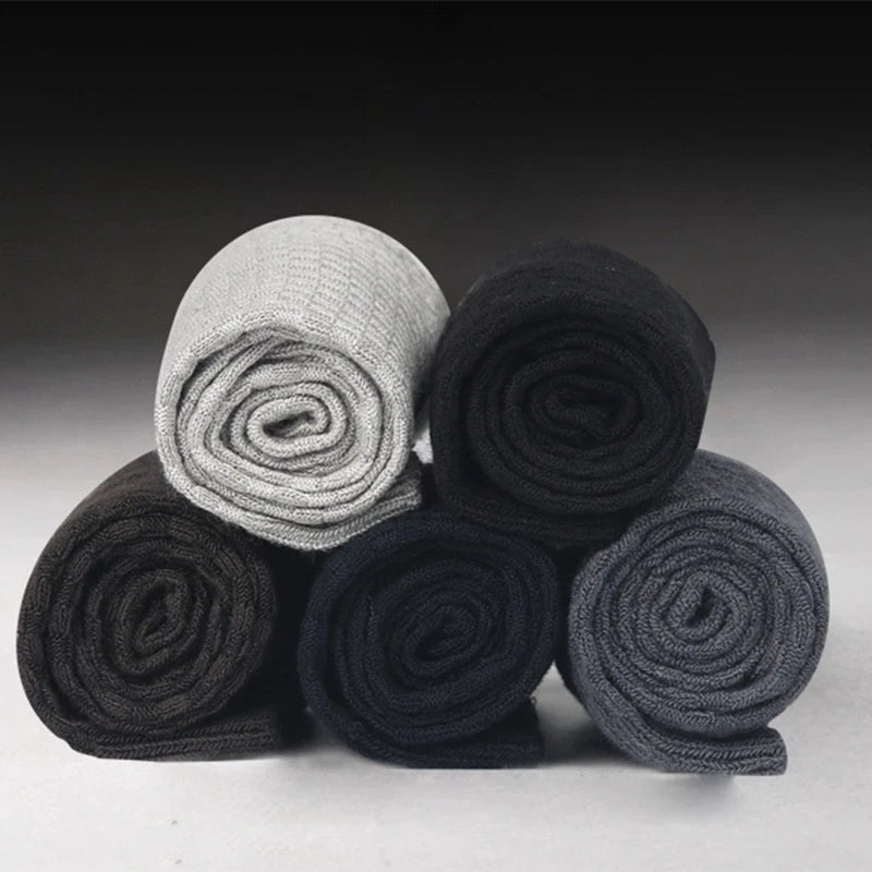 10 Pairs/Lot Men's Business Casual Socks 2025 New Compression Autumn Long Black Man Dress Sock Gift Plus Size 38-44
