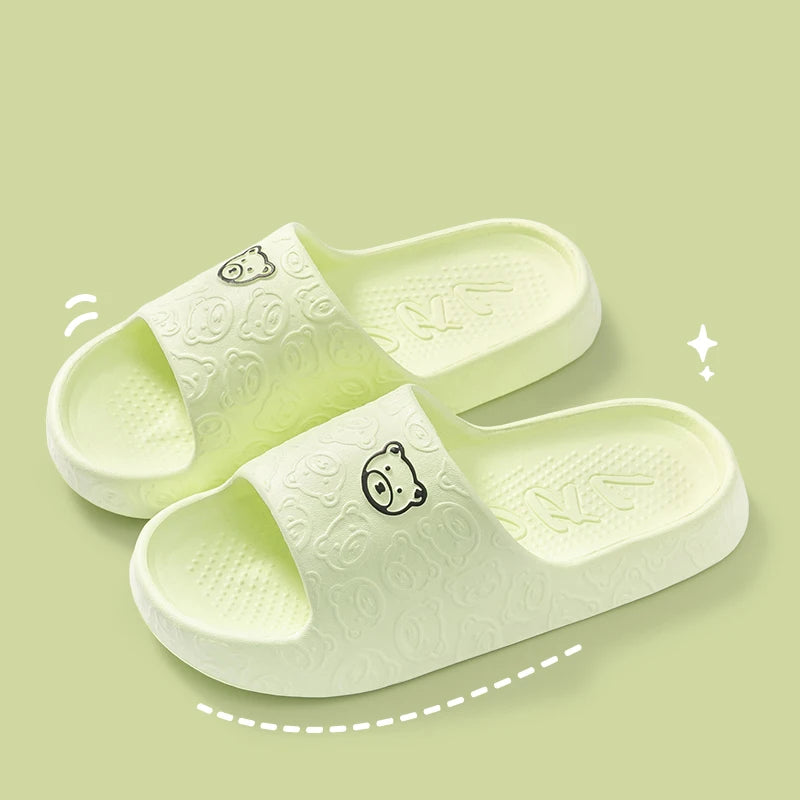 Women Summer EVA Slippers Indoor Home Bath Non Slip Soft Wide Comfort Couple Slippers Unisex Outdoor Beach Flip Flops Men Slides