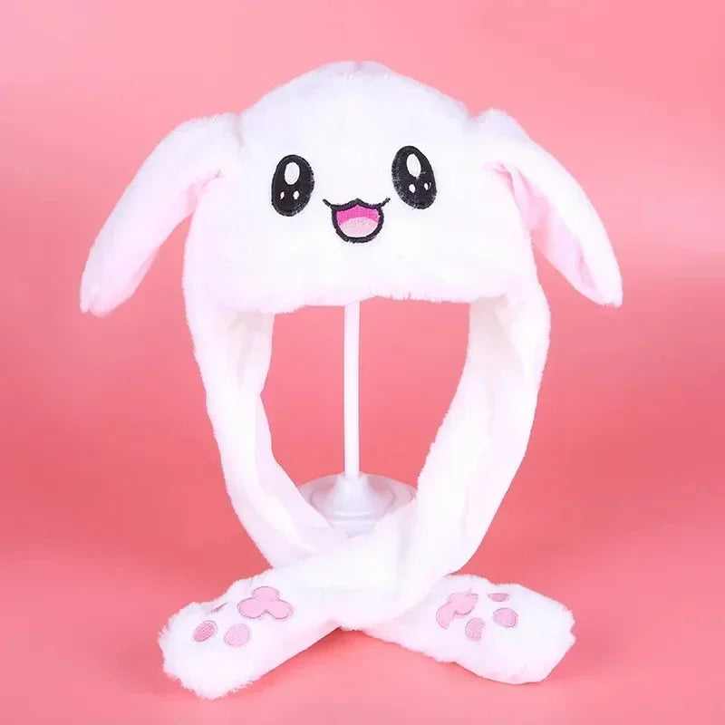 2024 New Cute Plush Bunny Hair Band Decoration Prop Rabbit Hat Moving Ears Funny Headband Ears Popping Up When Pressing The Paws