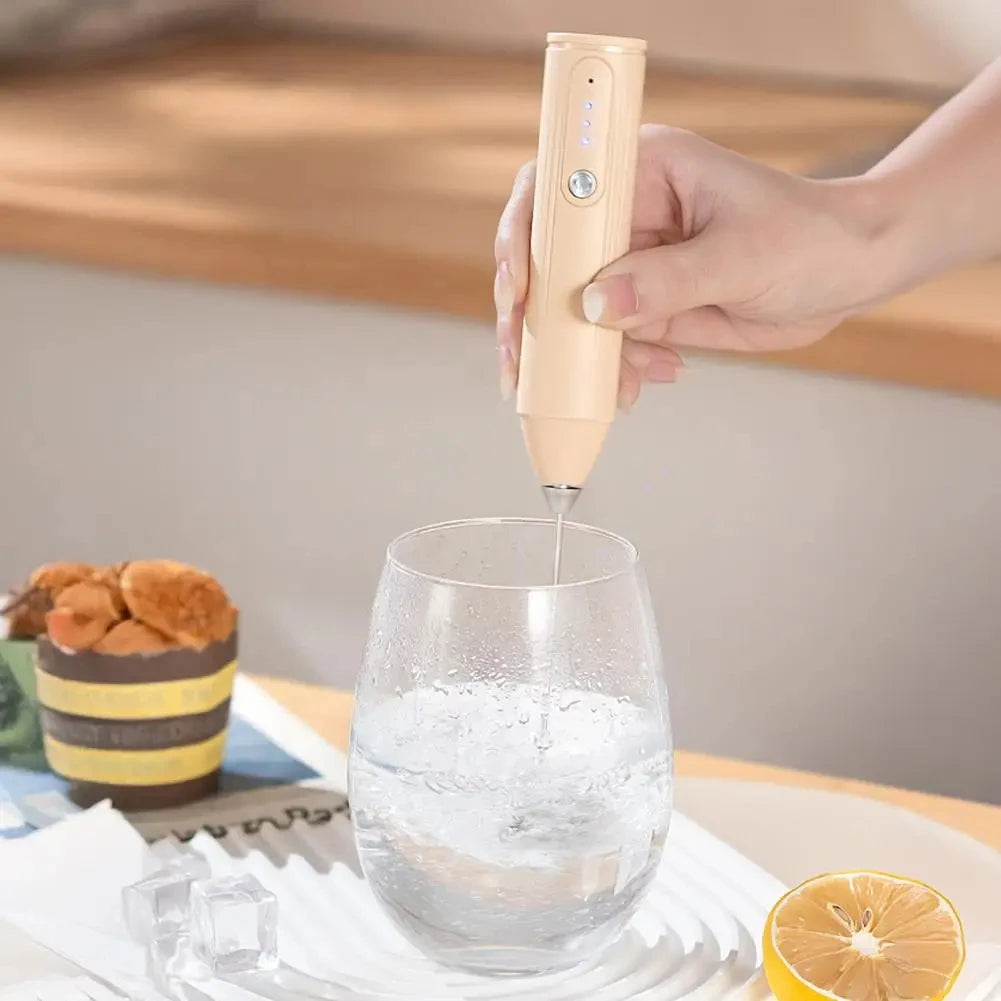 Wireless electric milk frother, milk frother, handheld egg beater, hot coffee machine, mixer, mini portable food mixer