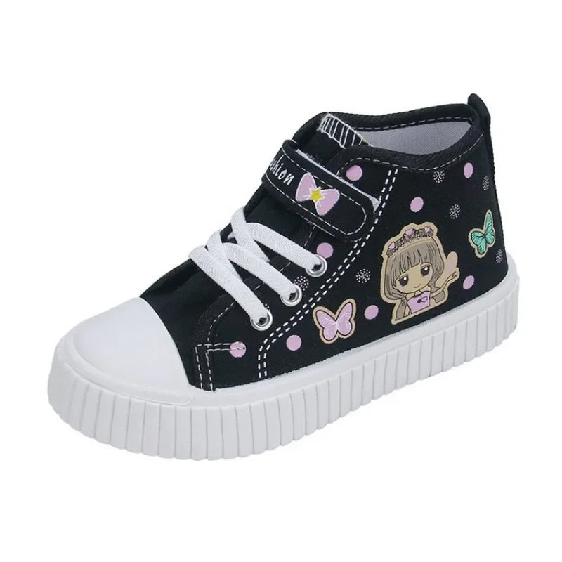 Multicolored Kids Casual Shoes Cartoon Mid Top Anti Slip
