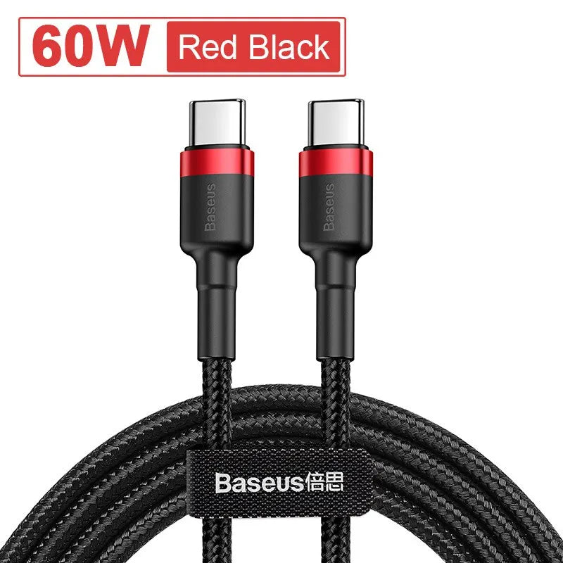 Baseus USB Type C To USB C Cable For iPhone 16 15 100W/5A PD Fast Charging Charger Cord For Macbook Xiaomi Samsung Type-C Cable