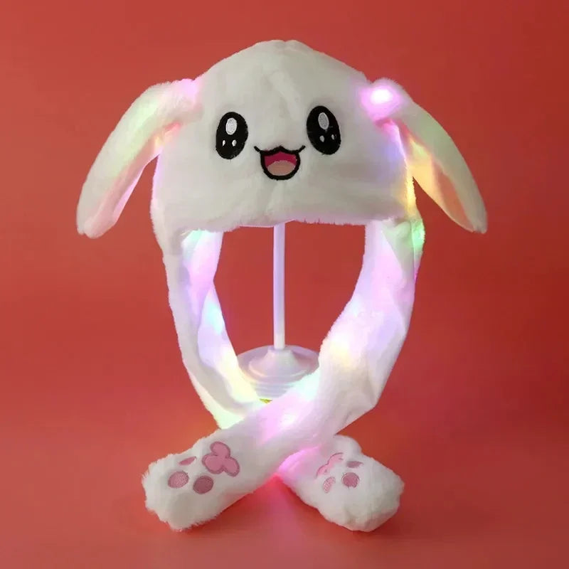 2024 New Cute Plush Bunny Hair Band Decoration Prop Rabbit Hat Moving Ears Funny Headband Ears Popping Up When Pressing The Paws