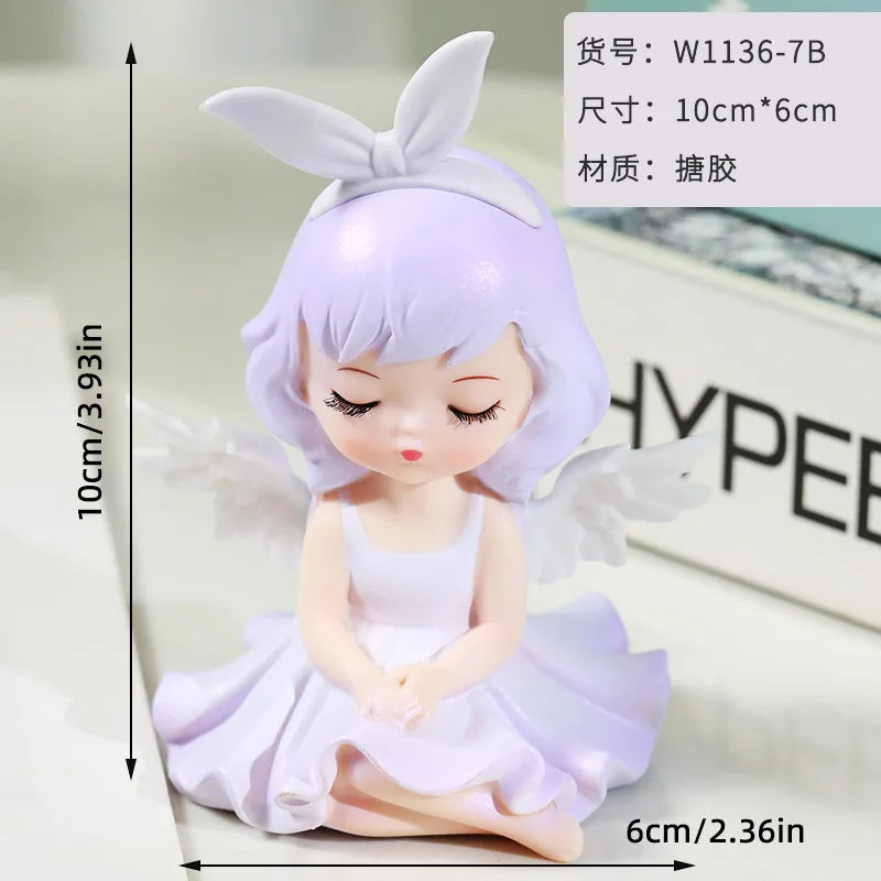 Princess Cake Toppers Ballet Dance Girl Happy Birthday Party Decoration Angel Wing for One Year Old Baby Shower Party Cake Decor