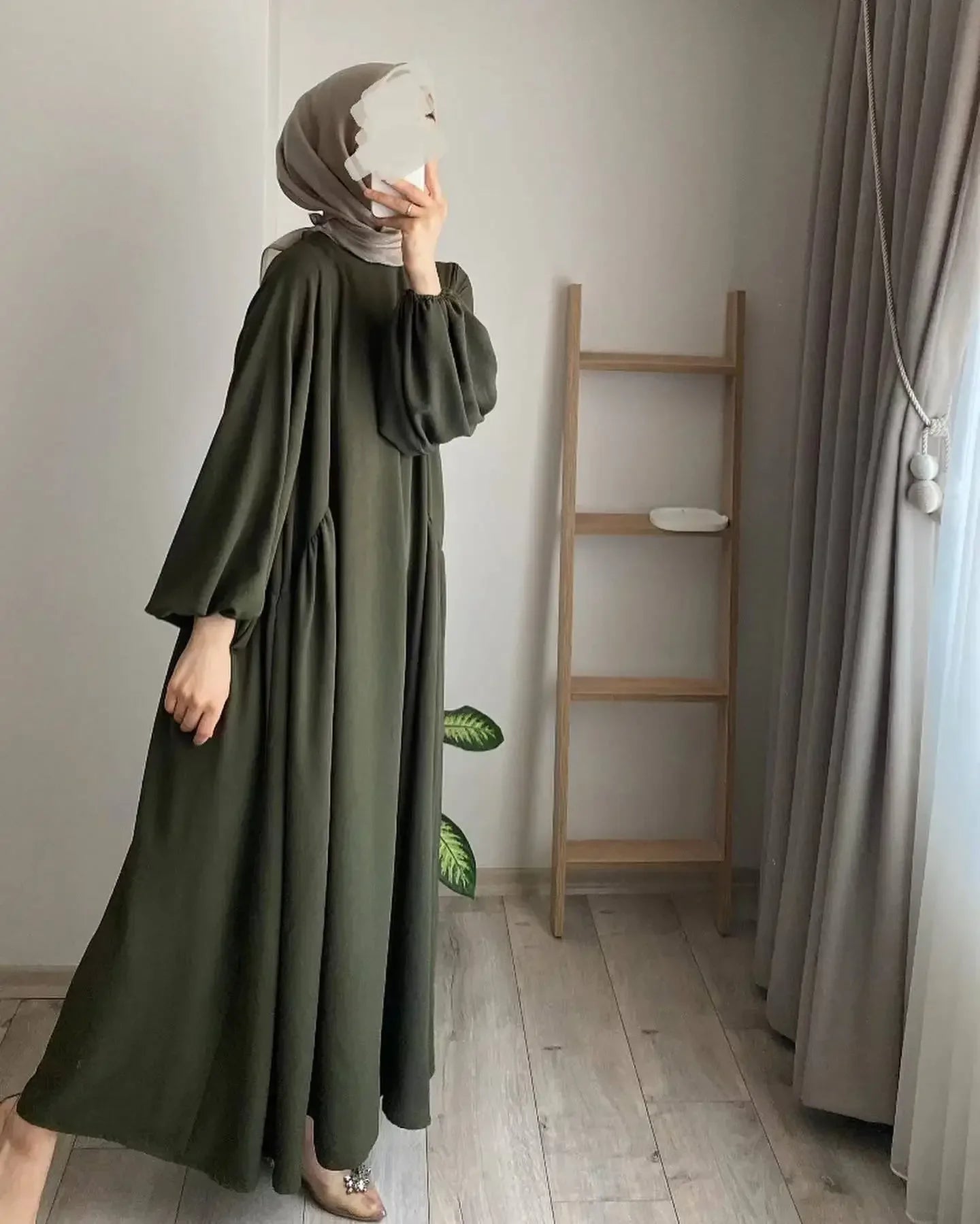 Women’s Ramadan & Eid Abaya – Long Modest Kaftan Dress, Islamic Jalaiya Maxi Robe