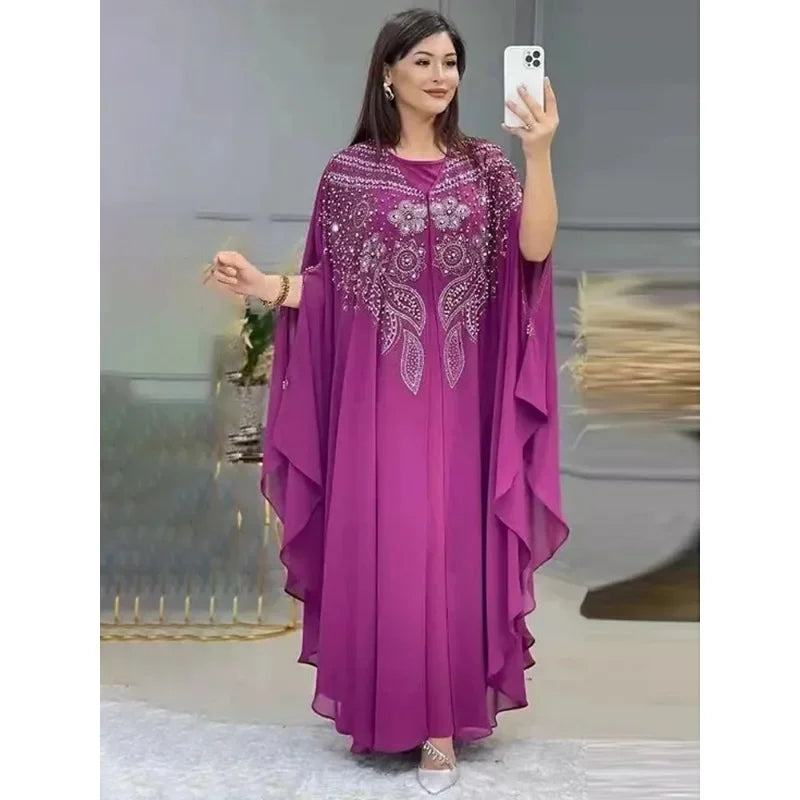 Luxury Dubai Abaya Dress for Women – Chiffon Caftan 2025