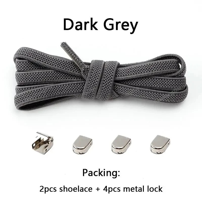 No Tie Shoe Laces Elastic Laces Sneakers Tennis Flat Shoelaces Without Ties Kids Adult Quick Shoe Lace Rubber Bands for Shoes
