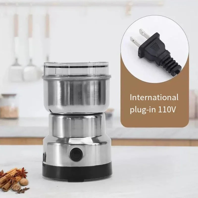 Multipurpose Electric Coffee Bean Grinder, Stainless Steel Milling Machine for Seeds, Spices, Nuts, Portable Ultrafine Grinder
