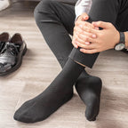 10 Pairs/Lot Men's Business Casual Socks 2025 New Compression Autumn Long Black Man Dress Sock Gift Plus Size 38-44