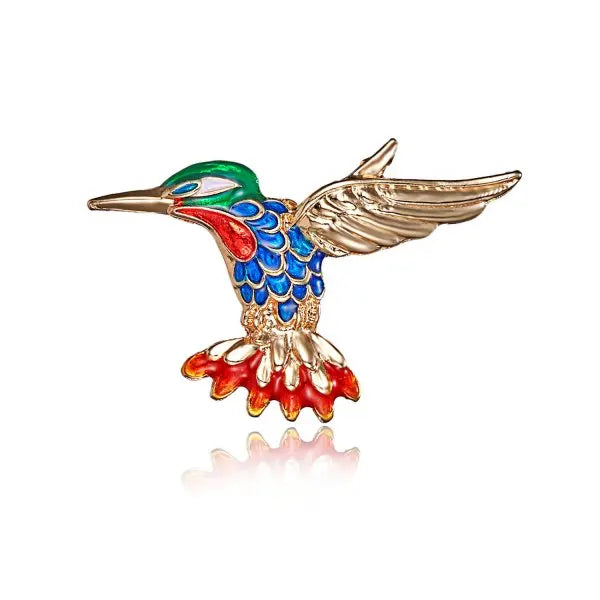 New Fashion Rhinestone Enamel Bird Brooch Cute Ainmal Hummingbird Brooches Scarf Dress Coat Lapel Pins Suit Badges Jewelry Gifts