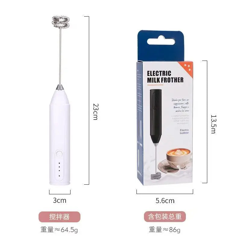 Wireless electric milk frother, milk frother, handheld egg beater, hot coffee machine, mixer, mini portable food mixer