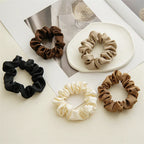Advanced and Elegant, Minimalist Simulation Silk Hair Loop, Versatile, High-end Tie Hair Rope, High Ponytail Leather Band.