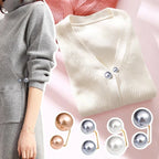 Double Pearl Pin Brooch For Women Clothing Dress Fixed Safety Pin Woman Brooch Accessories Pants Decoration Pearl Jewelry Clip