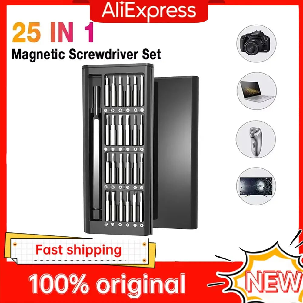 Magnetic Screwdriver 25 In 1 Kit Bits Precision Electronics Computer PC Phone Disassembly Multifunctional Maintenance Smart Tool