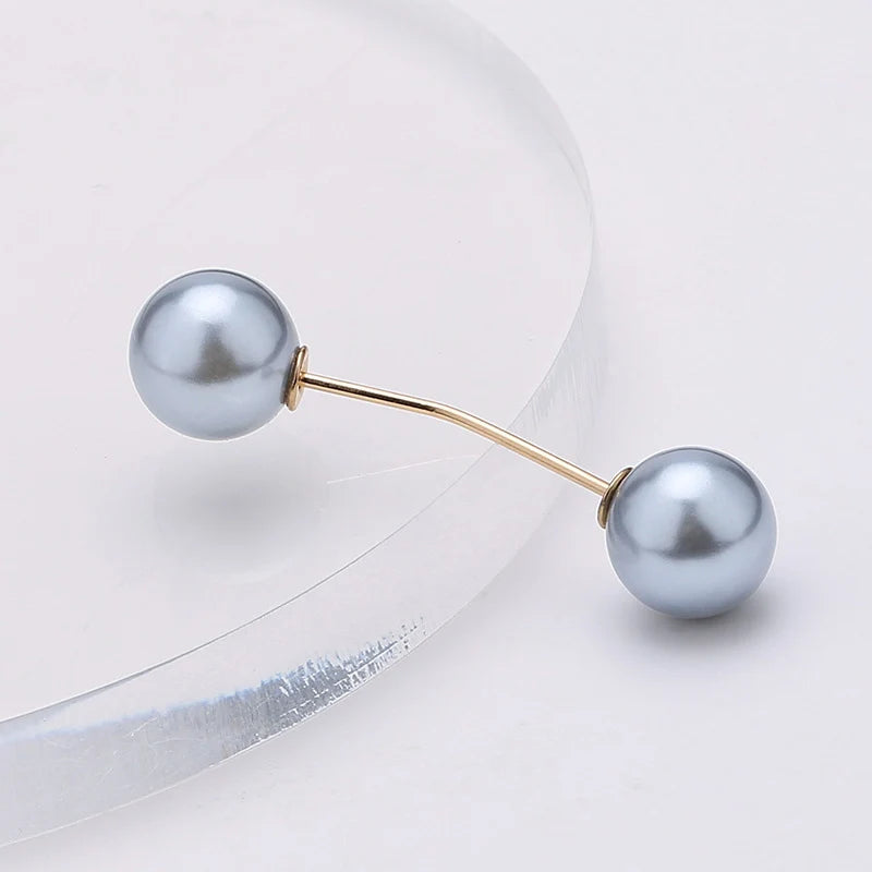 Double Pearl Pin Brooch For Women Clothing Dress Fixed Safety Pin Woman Brooch Accessories Pants Decoration Pearl Jewelry Clip