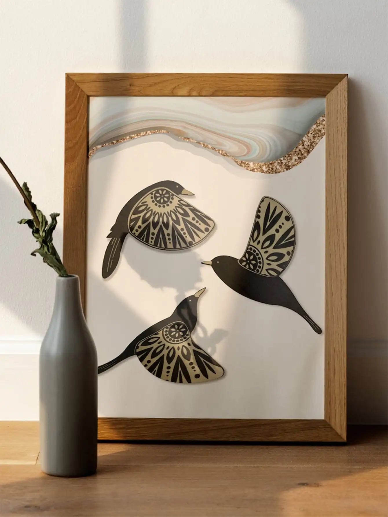 3 Pcs Black Bird Wooden Wall Decor Art Vintage Gothic Decor Living Room Bathroom Kitchen Home Decorations Indoor Outdoor Gifts