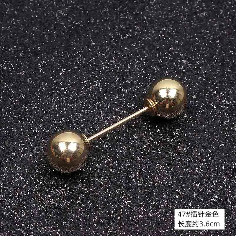 Double Pearl Pin Brooch For Women Clothing Dress Fixed Safety Pin Woman Brooch Accessories Pants Decoration Pearl Jewelry Clip