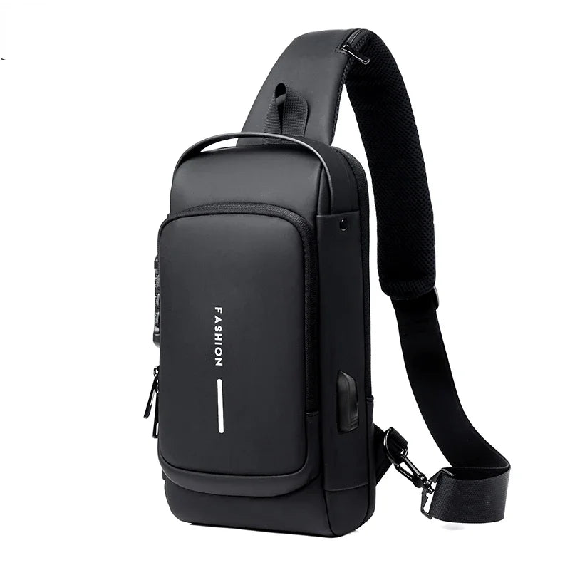 Designer Multifunction Anti-theft USB Shoulder Crossbody Bag.
