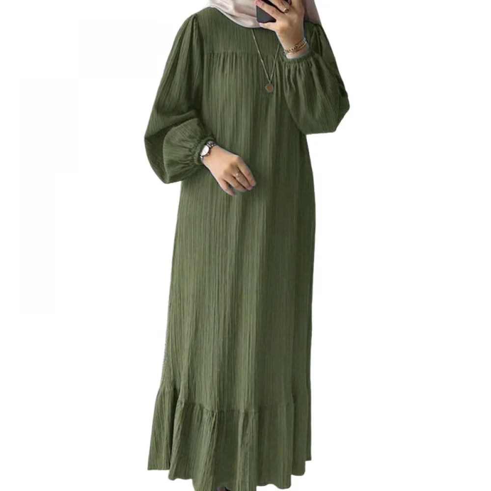 Women’s Elegant Muslim Abaya – Long Batwing Sleeve Kaftan for Ramadan & Prayer