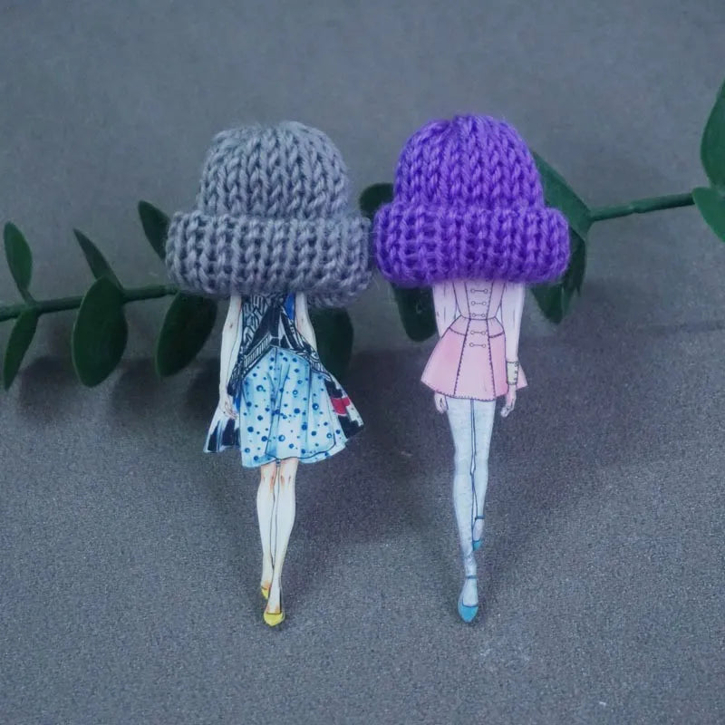 Cute Brooch For Woman Lady Acrylic Brooch Pins Suit Dress Clothing Accessories Christmas Gifts