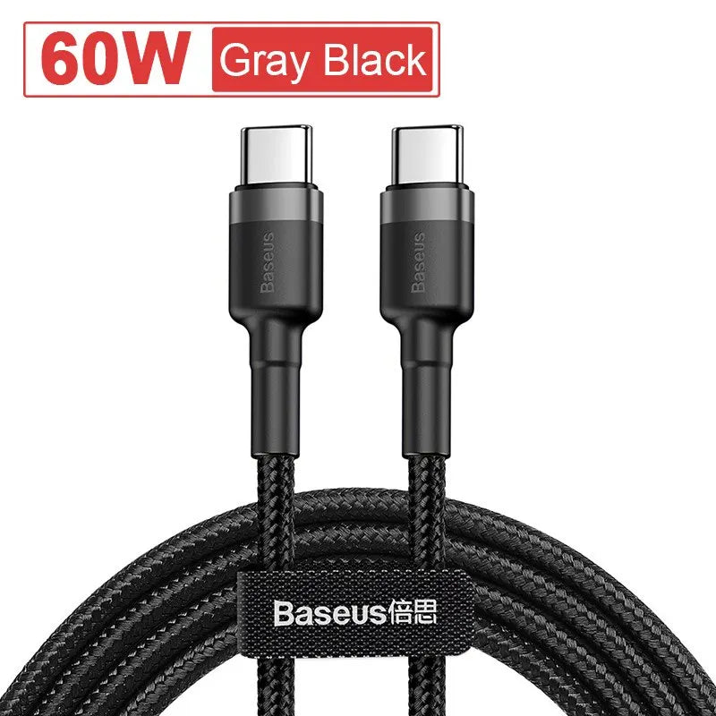 Baseus USB Type C To USB C Cable For iPhone 16 15 100W/5A PD Fast Charging Charger Cord For Macbook Xiaomi Samsung Type-C Cable