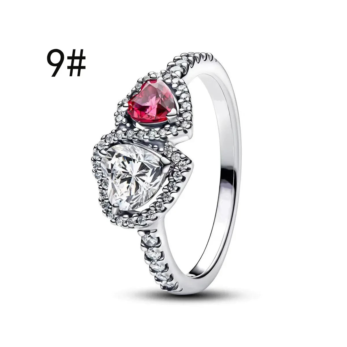 Pink Bow Set Original 925 Sterling Silver Colorful Zircon Ring Earrings Bracelet Necklace Original DIY Women's Jewelry Gift