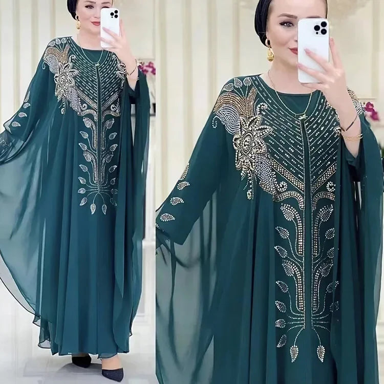 Luxury Dubai Abaya for Women – Chiffon Caftan Party Dress
