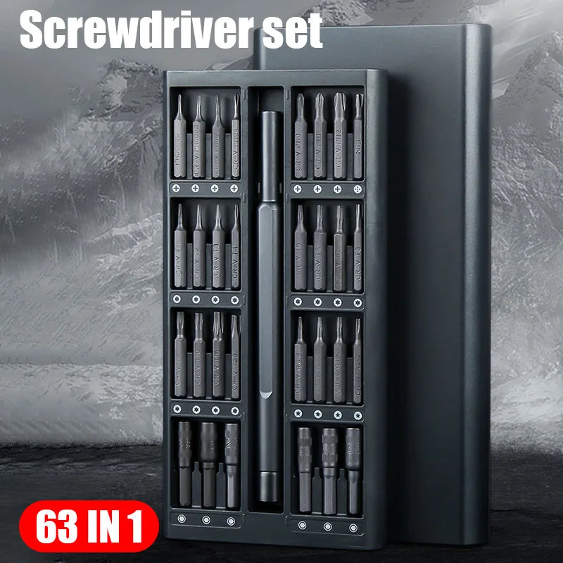 63 in 1 Precision Screwdriver Set Phillips Torx Magnetic Screw Driver Bit Professional Repair Tool Kit for IPhone Watch Camera