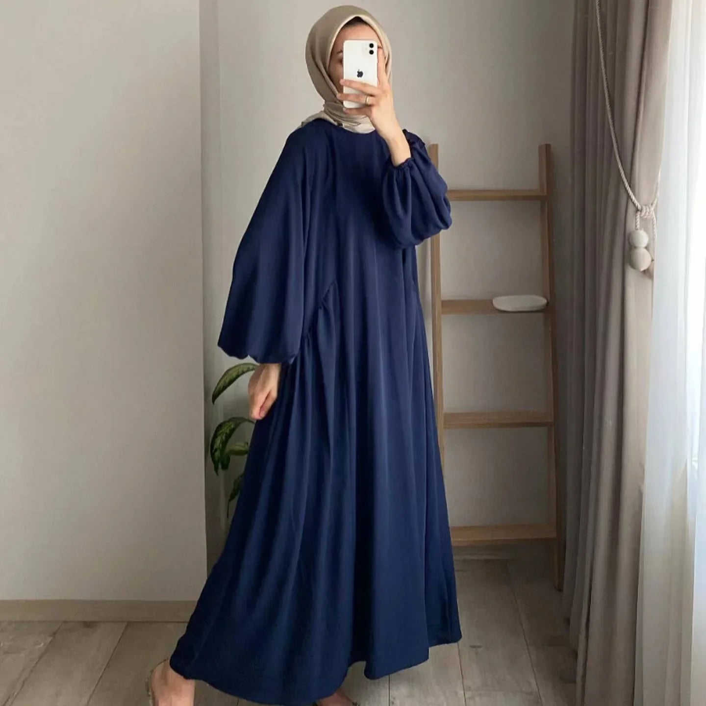 Women’s Ramadan & Eid Abaya – Long Modest Kaftan Dress, Islamic Jalaiya Maxi Robe