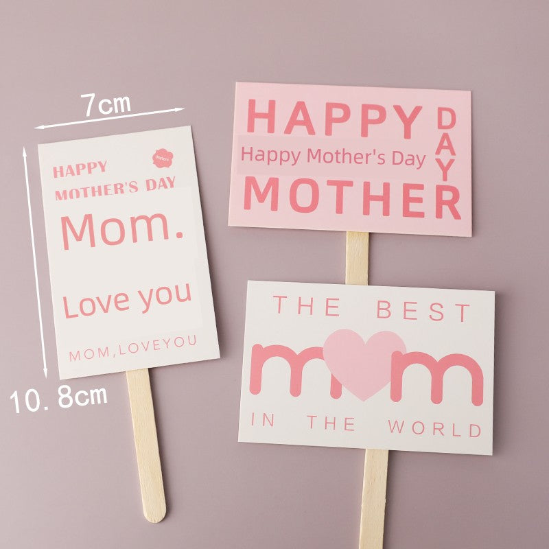 Internet Celebrity Mother's Day Baking Cake Topper Plug-in MG Tissue Paper Surrounding Border Artificial Tulip Ladieswear Inserts Ribbon