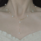 Imitation Pearls Long Chain Necklace for Women Sexy Tassel Back Necklace for Party Dress Chain Necklaces Body Jewelry Mujer