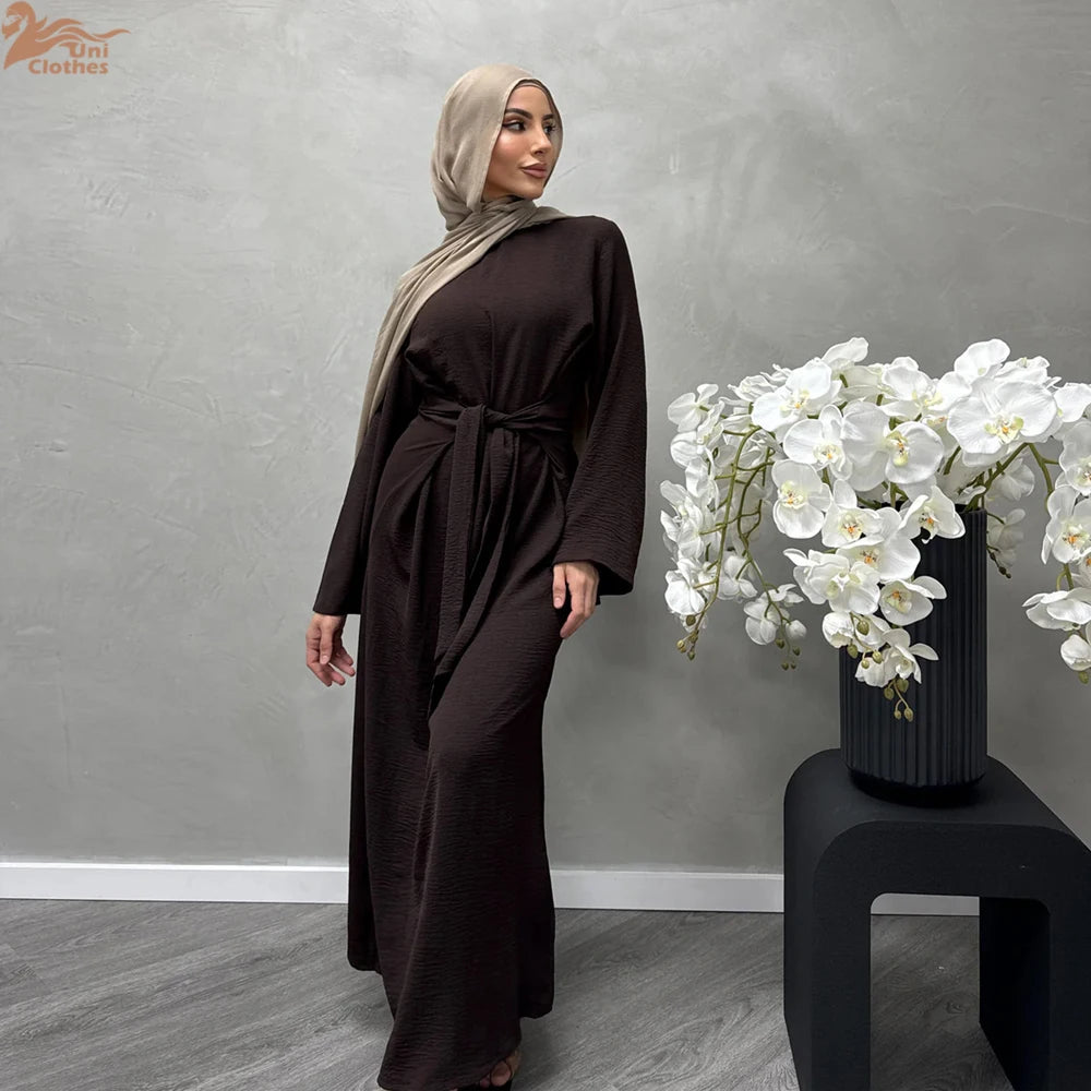 Women’s Elegant Ramadan Kaftan – Modest Plain Abaya, Islamic Dress for Eid
