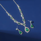 2pcs/set Jewelry Sets Women Elegant Waterdrop Rhinestone Pendant Necklace stud Earrings Wedding Dress Bridal Jewelry Set