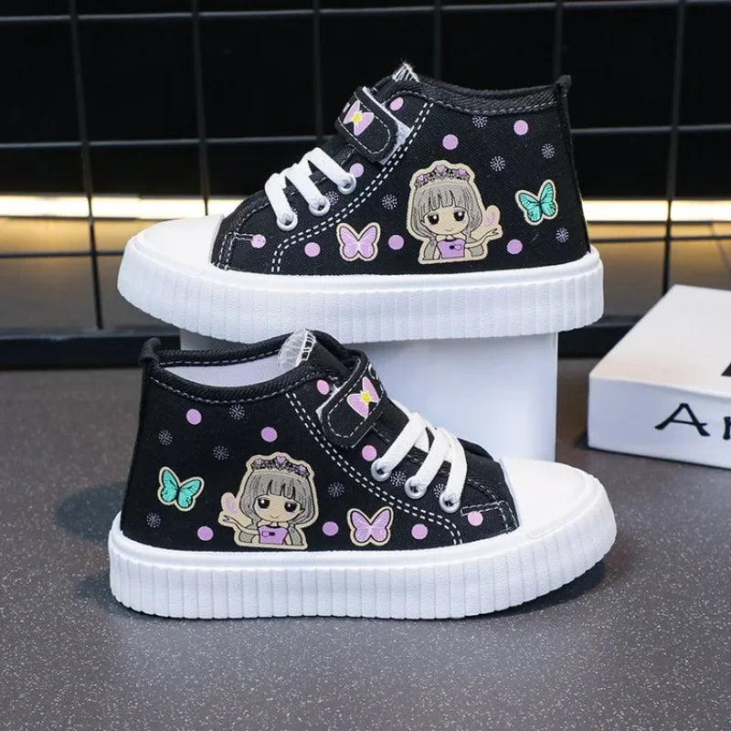 Multicolored Kids Casual Shoes Cartoon Mid Top Anti Slip