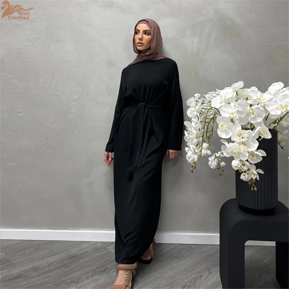 Women’s Elegant Ramadan Kaftan – Modest Plain Abaya, Islamic Dress for Eid