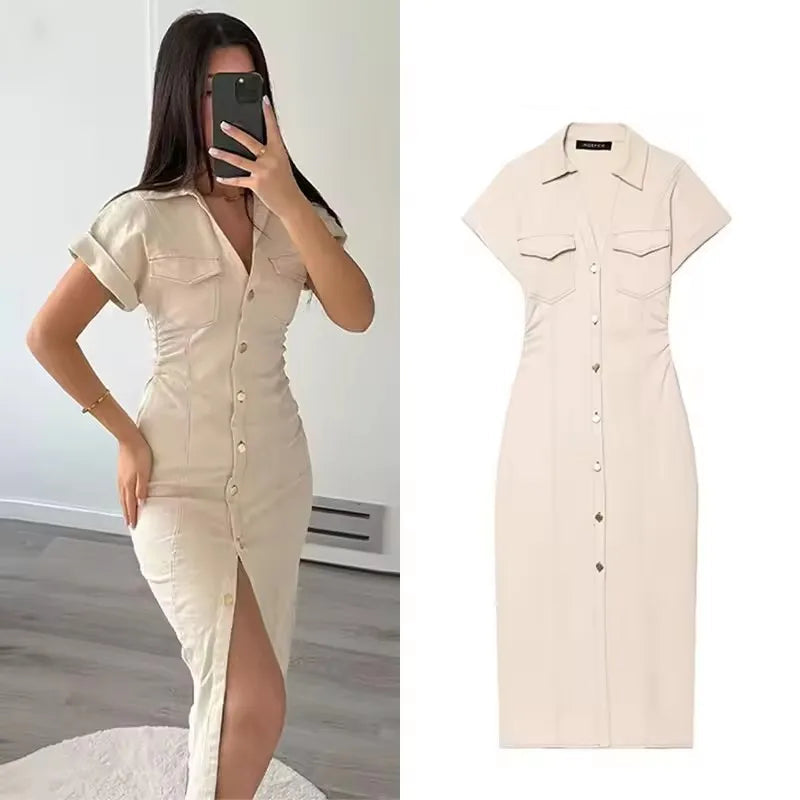 Denim Dress Women's Spring Summer Casual Long Dresses For Women