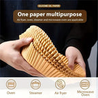 50pcs/Set Air Fryer Disposable Paper Parchment Wood Pulp Steamer Cheesecake Air Fryer Accessories Baking Paper For Air Fryer