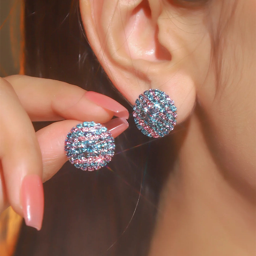 Women Fashion Shiny Rhinestone Big Drop Dangle Earrings Maxi Evening Dress Statement Earrings Accessories Wedding Bride Jewelry