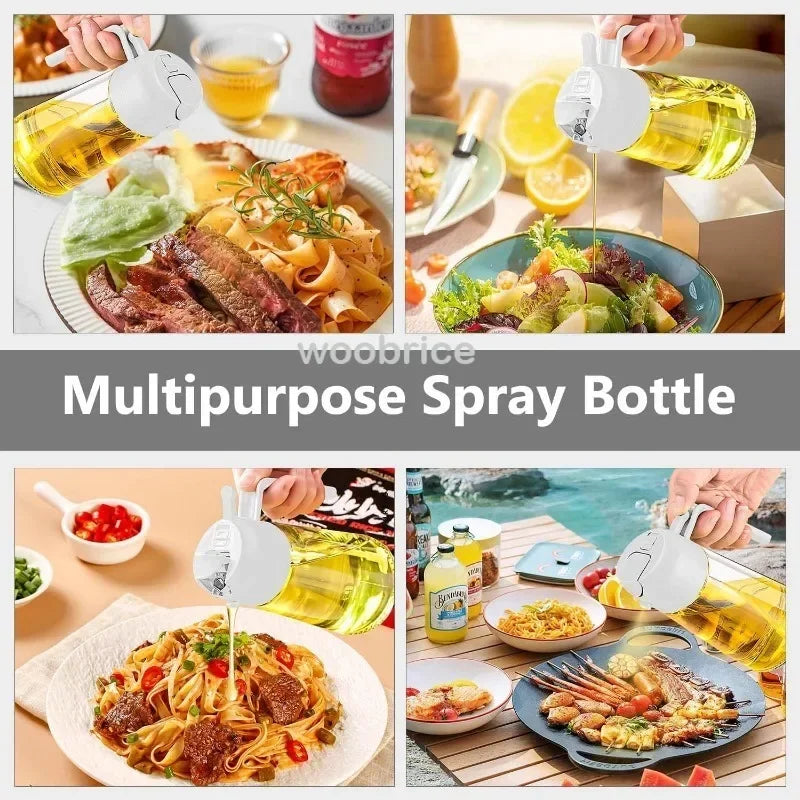 Glass Oil Spray Bottle Kitchen Oil Spray for Cooking Anti-leakage Olive Oil Storage Bottle for BBQ Salad Steak Kitchen Supplies