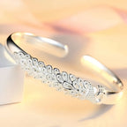 Silver elegant Peacock opening screen bracelet Bangles for women fashion party wedding Accessories jewelry gift