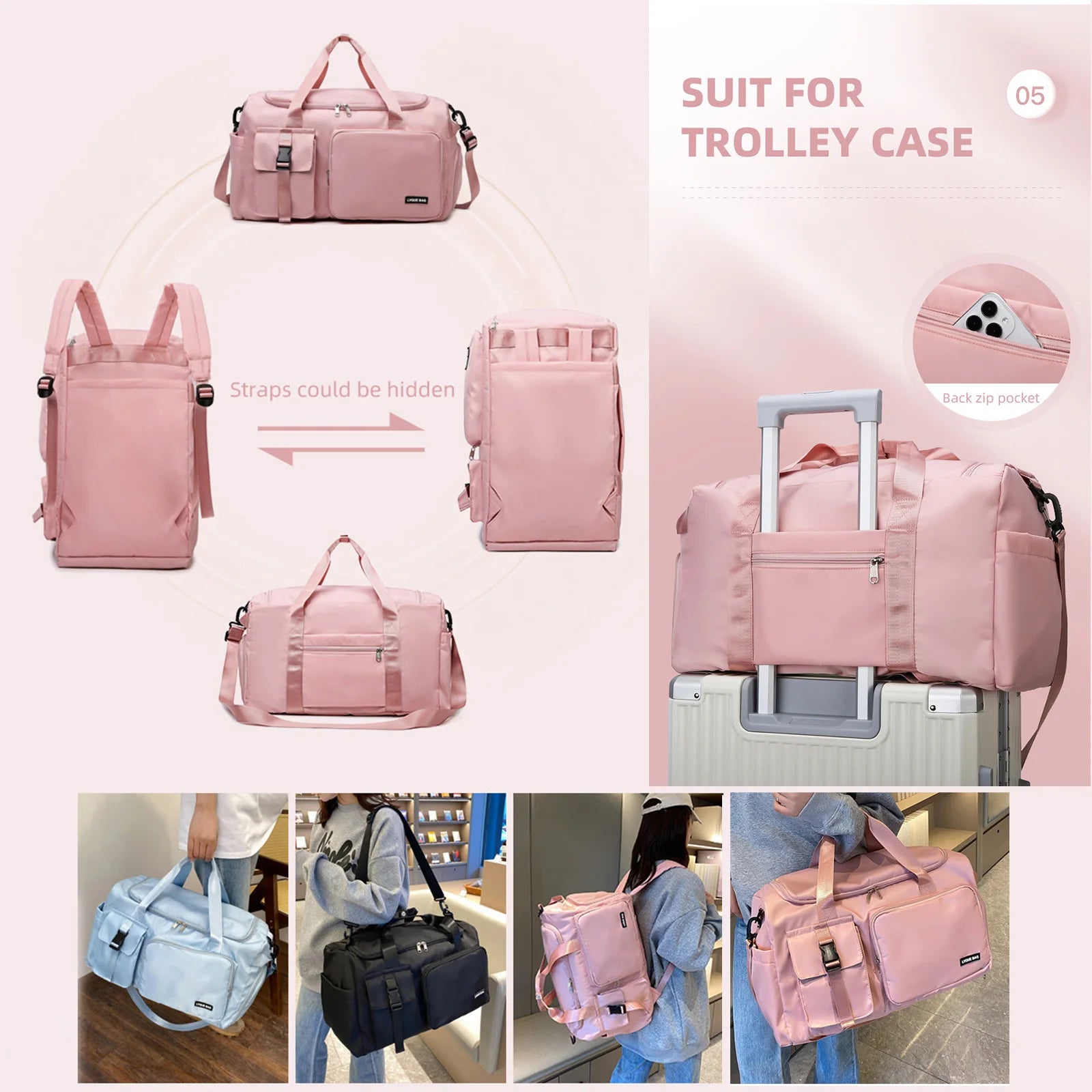 Sports Gym Bag Travel Dry Wet Handbags For Women