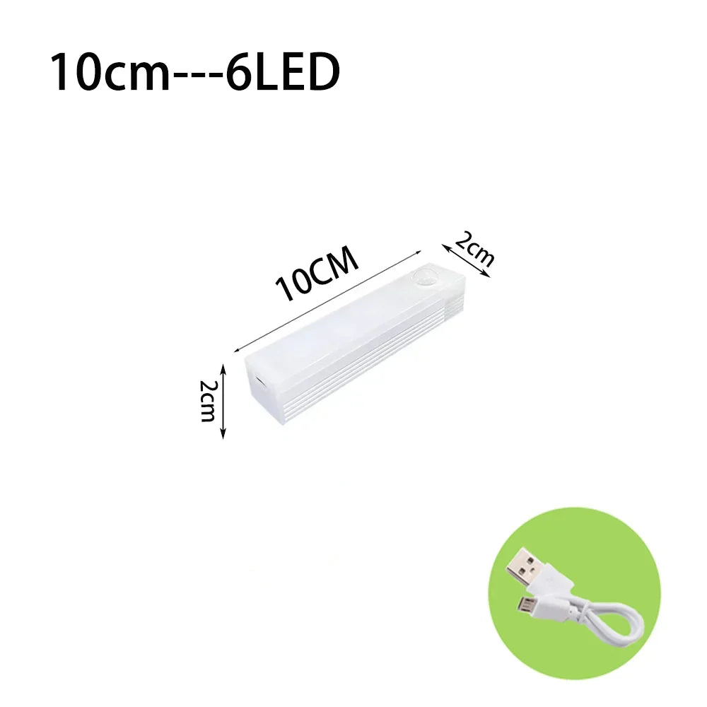 USB Rechargeable Motion Sensor Light Under Cabinet Night Light Kitchen Bedroom Lighting Wall Lamp Wardrobe Lamp Staircase Closet