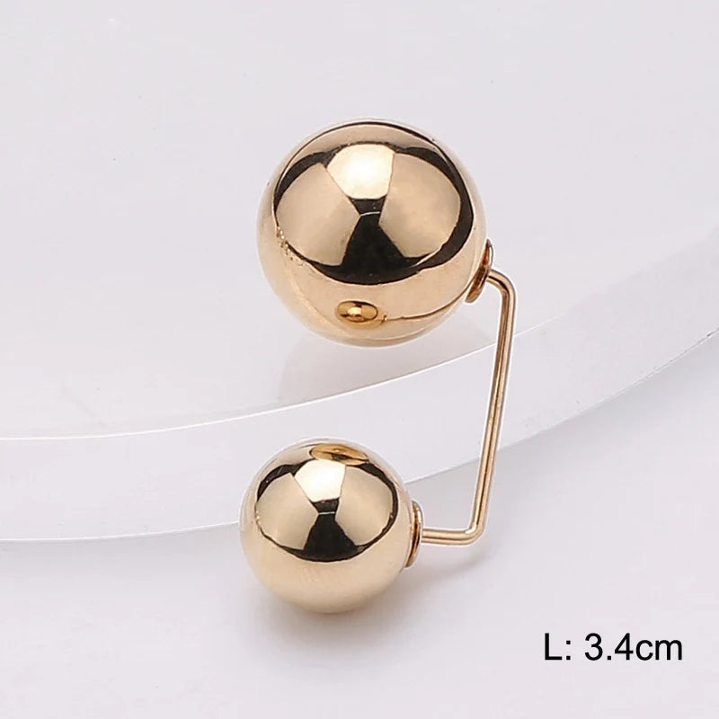 Double Pearl Pin Brooch For Women Clothing Dress Fixed Safety Pin Woman Brooch Accessories Pants Decoration Pearl Jewelry Clip