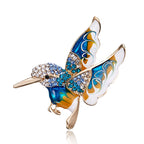 New Fashion Rhinestone Enamel Bird Brooch Cute Ainmal Hummingbird Brooches Scarf Dress Coat Lapel Pins Suit Badges Jewelry Gifts