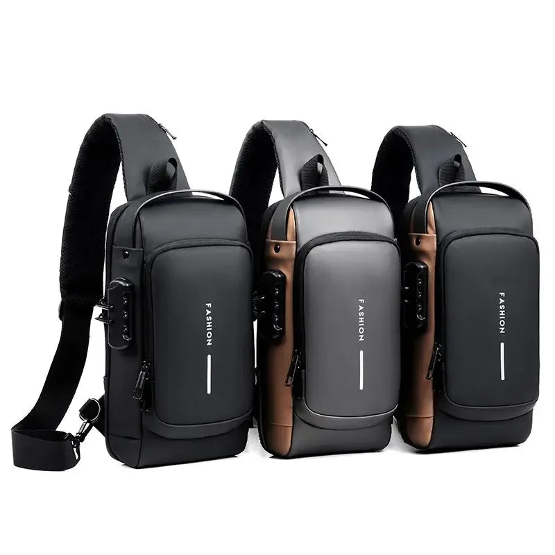Designer Multifunction Anti-theft USB Shoulder Crossbody Bag.