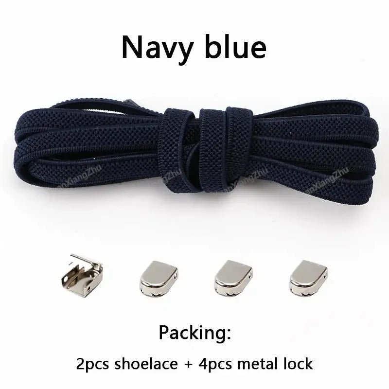 No Tie Shoe Laces Elastic Laces Sneakers Tennis Flat Shoelaces Without Ties Kids Adult Quick Shoe Lace Rubber Bands for Shoes