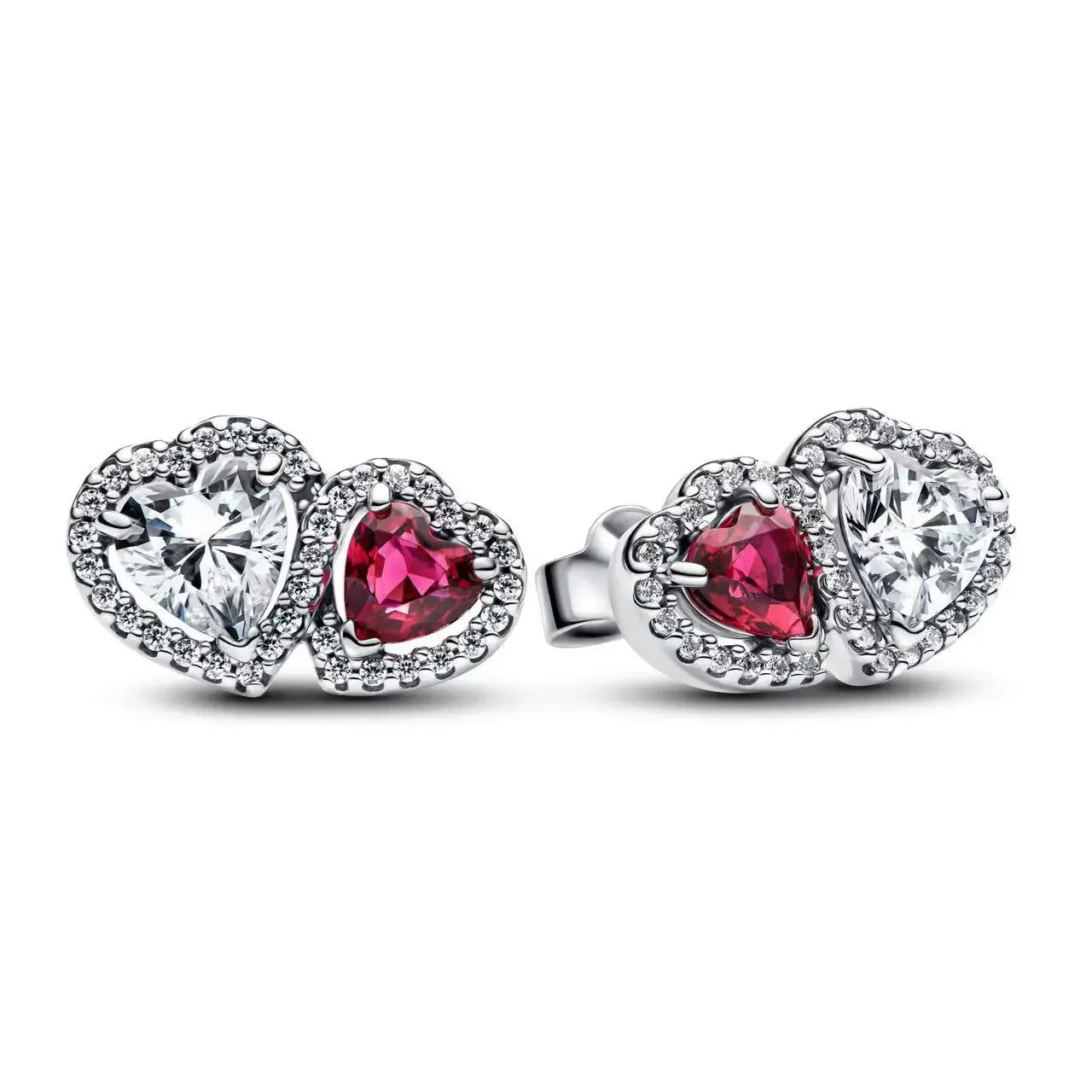 Pink Bow Set Original 925 Sterling Silver Colorful Zircon Ring Earrings Bracelet Necklace Original DIY Women's Jewelry Gift